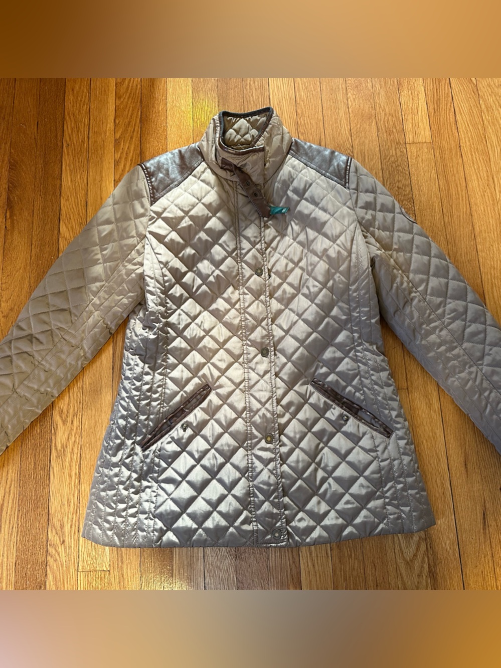 Quilted Ralph Lauren Women's Jacket in Light Taupe